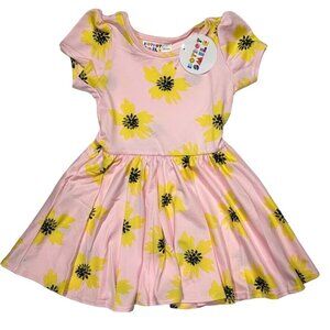 DotDot Smile Pink Yellow Daisy Floral Flower Toddler Girl Dress Cap Sleeve 12-24